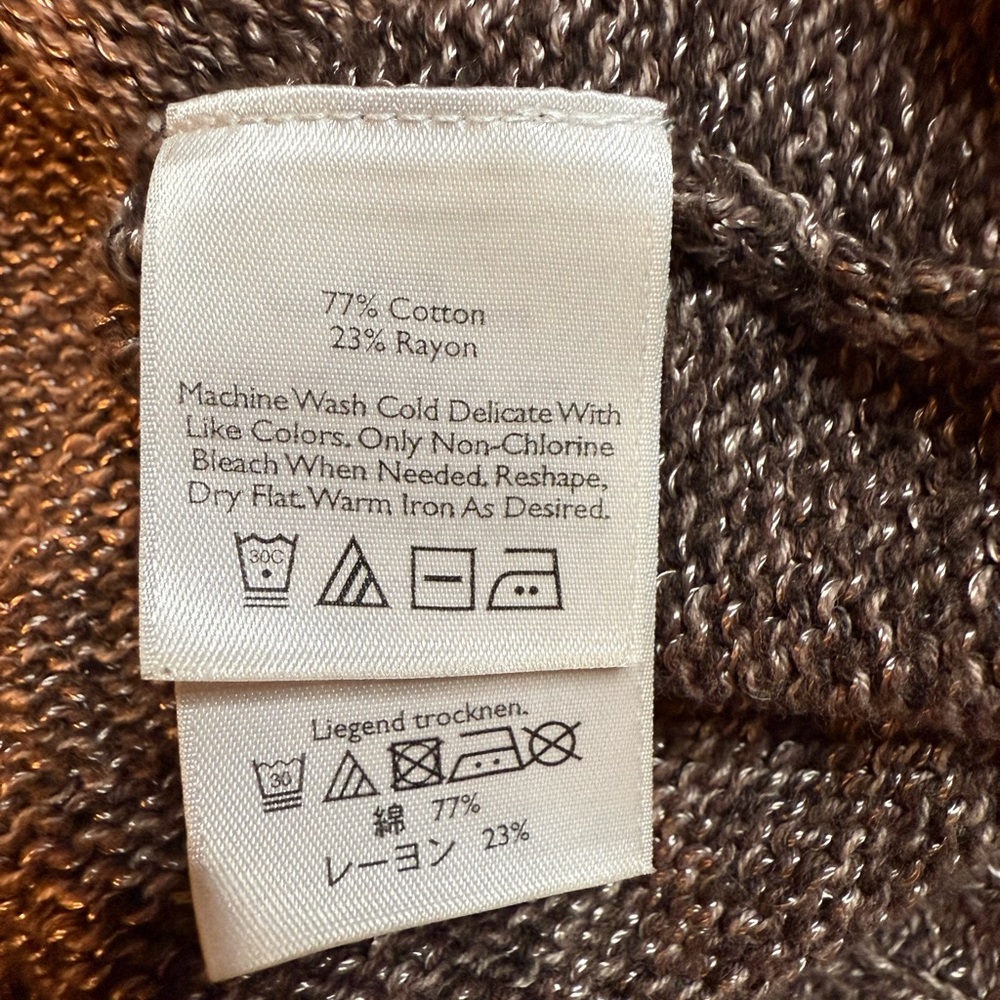 Eddie Bauer Women’s Brown Longline Cardigan Size L Button Front Pockets - Picture 9 of 9